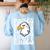 Eagles School Sports Fan Team Spirit Teacher Parent Student Women's Sweatshirt Back Print Light Blue