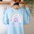 Early Headstart Cute Retro Rainbow Teachers Women's Sweatshirt Back Print Light Blue Early Headstart Cute Retro Rainbow Teachers Women's Sweatshirt Back Print Light Blue