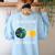 Earth Rotation Earth Day Science Teacher Kids Women Women's Sweatshirt Back Print Light Blue