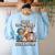 Easily Distracted By Cats & History Teacher Women Men Women's Sweatshirt Back Print Light Blue Easily Distracted By Cats & History Teacher Women Men Women's Sweatshirt Back Print Light Blue