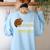 Lets Eat Kids Punctuation Turkey Thanksgiving Teacher Women's Sweatshirt Back Print Light Blue Lets Eat Kids Punctuation Turkey Thanksgiving Teacher Women's Sweatshirt Back Print Light Blue