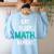 Eat Sleep Math Repeat Math Teacher Men Women Girls Kids Women's Sweatshirt Back Print Light Blue