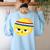 The Eggcellent Athlete Good Egg Teacher Halloween Food Group Women's Sweatshirt Back Print Light Blue