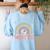 ELA English Teacher Women's Sweatshirt Back Print Light Blue ELA English Teacher Women's Sweatshirt Back Print Light Blue