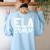 English Language Art Teacher Crew ELA Squad English Teacher Women's Sweatshirt Back Print Light Blue