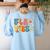English Teacher Ela Vibes Teacher Kids First Day Of School Women's Sweatshirt Back Print Light Blue