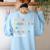ESL Teacher ESOL Student Cute Retro Back To School First Day Women's Sweatshirt Back Print Light Blue