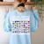 ESL Teacher All Are Welcome Here For Worlds Virtual Teachers Women's Sweatshirt Back Print Light Blue ESL Teacher All Are Welcome Here For Worlds Virtual Teachers Women's Sweatshirt Back Print Light Blue