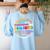 ESOL Squad Teachers And Students Team Back To School Women's Sweatshirt Back Print Light Blue