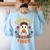 Espooky Vibes Spanish Mexican Halloween Ghost Teachers Women's Sweatshirt Back Print Light Blue