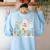Everyone Communicates Differently Halloween SLP Sped Teacher Women's Sweatshirt Back Print Light Blue Everyone Communicates Differently Halloween SLP Sped Teacher Women's Sweatshirt Back Print Light Blue