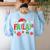 FA LA 8 Christmas Santa FA La Math Teacher Student Women's Sweatshirt Back Print Light Blue