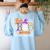 Fab Boo Lous Infant Teacher Halloween Costume Women's Sweatshirt Back Print Light Blue