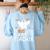 Faboolous Substitute Teacher Halloween Costume Women's Sweatshirt Back Print Light Blue