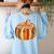 Fall Book Halloween Costume Autumn Pumpkin Teacher Kids Women's Sweatshirt Back Print Light Blue Fall Book Halloween Costume Autumn Pumpkin Teacher Kids Women's Sweatshirt Back Print Light Blue