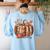 Fall Book Pumpkin Retro Reading Halloween Teacher Women's Sweatshirt Back Print Light Blue Fall Book Pumpkin Retro Reading Halloween Teacher Women's Sweatshirt Back Print Light Blue