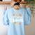 Fall For A Great Book Reading Librarian Autumn Teacher Women's Sweatshirt Back Print Light Blue