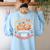 Fall In Love With Kindergarten Autumn Kindergarten Teacher Women's Sweatshirt Back Print Light Blue