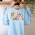 Fall In Love With Learning Autum Thanksgiving Teacher Kids Women's Sweatshirt Back Print Light Blue