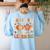 Fall In Love With Learning Retro Autumn Thanksgiving Teacher Women's Sweatshirt Back Print Light Blue Fall In Love With Learning Retro Autumn Thanksgiving Teacher Women's Sweatshirt Back Print Light Blue