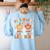 Fall In Love With Learning Shirt Autumn Thanksgiving Teacher Women's Sweatshirt Back Print Light Blue