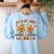 Fall In Love With Learning Teacher Student Autumn Pumpkin Women's Sweatshirt Back Print Light Blue Fall In Love With Learning Teacher Student Autumn Pumpkin Women's Sweatshirt Back Print Light Blue