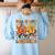 Fall In Love With Learning Thanksgiving Teacher Student Women's Sweatshirt Back Print Light Blue Fall In Love With Learning Thanksgiving Teacher Student Women's Sweatshirt Back Print Light Blue