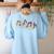 Fall Music Teacher Halloween Pumpkin Music Note Fall Teacher Women's Sweatshirt Back Print Light Blue