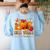 Fall Vibes Costume Teacher Thanksgiving Leopard Gnome Women's Sweatshirt Back Print Light Blue Fall Vibes Costume Teacher Thanksgiving Leopard Gnome Women's Sweatshirt Back Print Light Blue