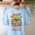 Feed The Reading Monster Halloween Teacher Women's Sweatshirt Back Print Light Blue