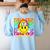 Field Trip Squad Groovy Field Day Smile Face Teacher Tie Dye Women's Sweatshirt Back Print Light Blue Field Trip Squad Groovy Field Day Smile Face Teacher Tie Dye Women's Sweatshirt Back Print Light Blue