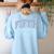 Fifth Grade Coquette Toile Blue Bow Floral Women Teacher Women's Sweatshirt Back Print Light Blue Fifth Grade Coquette Toile Blue Bow Floral Women Teacher Women's Sweatshirt Back Print Light Blue