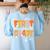 First Grade Dream Retro Team Fall Halloween Spooky Teachers Women's Sweatshirt Back Print Light Blue First Grade Dream Retro Team Fall Halloween Spooky Teachers Women's Sweatshirt Back Print Light Blue