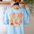 First Grade Fall Floral Coquette Bow Teachers Students Women's Sweatshirt Back Print Light Blue First Grade Fall Floral Coquette Bow Teachers Students Women's Sweatshirt Back Print Light Blue