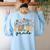 First Grade Teacher Wildflower Back To School Floral Outfits Women's Sweatshirt Back Print Light Blue First Grade Teacher Wildflower Back To School Floral Outfits Women's Sweatshirt Back Print Light Blue