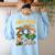 First Grade Zoo Field Trip Squad Matching Teacher Students Women's Sweatshirt Back Print Light Blue