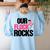 Our Flock Rocks Flamingo Mother's Day Teacher Women's Sweatshirt Back Print Light Blue Our Flock Rocks Flamingo Mother's Day Teacher Women's Sweatshirt Back Print Light Blue