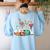 Floral Beakers Chemistry Lab Teacher Women's Sweatshirt Back Print Light Blue Floral Beakers Chemistry Lab Teacher Women's Sweatshirt Back Print Light Blue