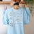 Fractions Math Teacher Ghost Math Halloween Humorous Women's Sweatshirt Back Print Light Blue
