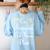 French Teacher En Francais S'Il Vous Plait End Of Year Women's Sweatshirt Back Print Light Blue