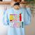 Fri-Yay Happy Friday Lovers Teacher Weekend Women Women's Sweatshirt Back Print Light Blue