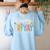 Fri-Yay Teacher Fry Yay Friday Weekend Happy Fri-Yay Women's Sweatshirt Back Print Light Blue