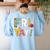 Fri Yay Teacher Happy Friday Friyay Weekend Back To School Women's Sweatshirt Back Print Light Blue