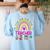 Future Kids Career Teacher Rainbow Boy Girl Graduations Women's Sweatshirt Back Print Light Blue