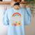 Future Teacher Kids Youth Girls Rainbow Pre-k Kindergarten Women's Sweatshirt Back Print Light Blue