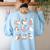 Ghost Book Reading Halloween Books Lover Teacher Kids Women's Sweatshirt Back Print Light Blue Ghost Book Reading Halloween Books Lover Teacher Kids Women's Sweatshirt Back Print Light Blue