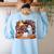 Ghost Book Reading Halloween Books Lover Teacher Women's Sweatshirt Back Print Light Blue Ghost Book Reading Halloween Books Lover Teacher Women's Sweatshirt Back Print Light Blue