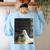 Ghost Library Halloween Book Reading Books Lover Teacher Women's Sweatshirt Back Print Light Blue