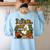 Ghost Library Reading Books Halloween Librarian Teacher Women's Sweatshirt Back Print Light Blue Ghost Library Reading Books Halloween Librarian Teacher Women's Sweatshirt Back Print Light Blue