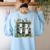 Ghost Plant Library Halloween Reading Books Teacher Vintage Women's Sweatshirt Back Print Light Blue
